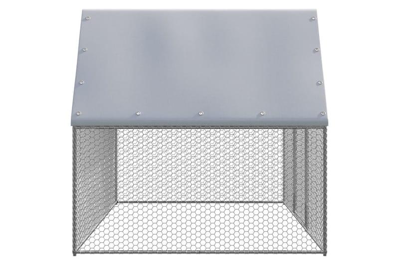 Utendørs hønsehus 3x2x2 m galvanisert stål - Silver - Møbler - Husdyrmøbler - Bur & Transportbur