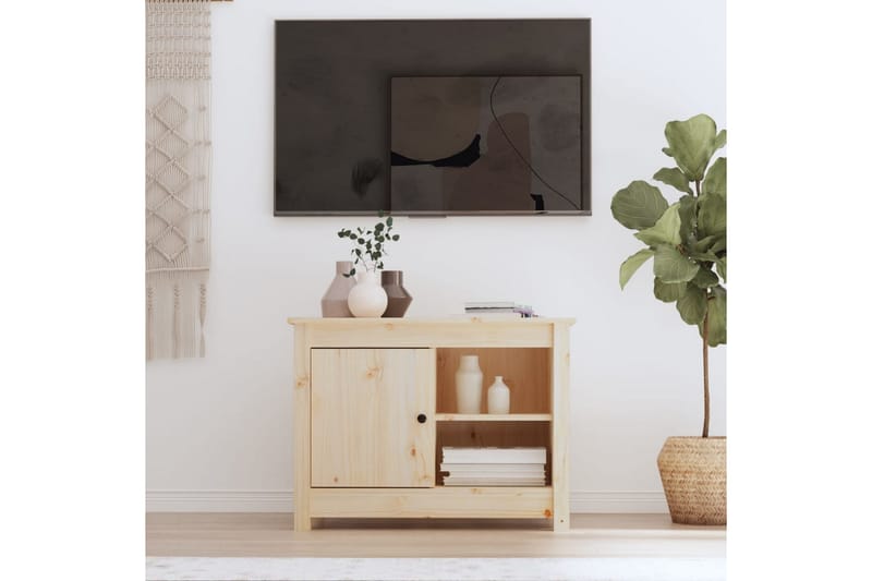 beBasic TV-benk 70x36,5x52 cm heltre furu - Brun - Møbler - TV- & Mediamøbler - TV benk & mediabenk