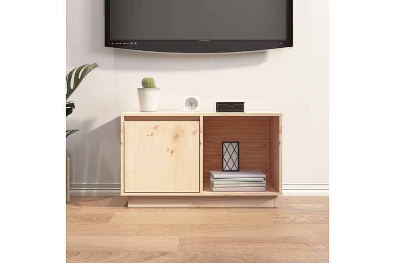 beBasic TV-benk 74x35x44 cm heltre furu - Brun - Møbler - TV- & Mediamøbler - TV benk & mediabenk