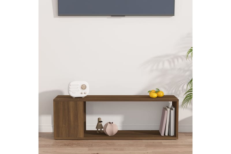 beBasic TV-benk brun eik 100x24x32 cm konstruert tre - Brun - Møbler - TV- & Mediamøbler - TV benk & mediabenk