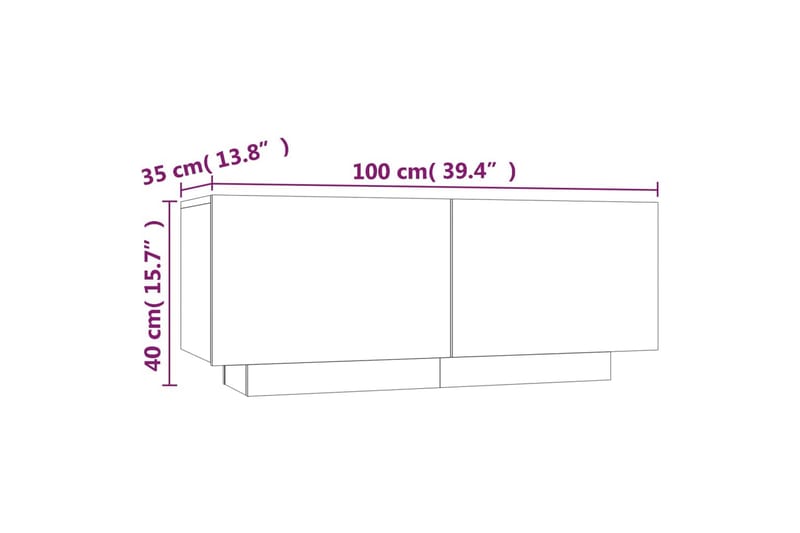 beBasic TV-benk brun eik 100x35x40 cm konstruert tre - Brun - Møbler - TV- & Mediamøbler - TV benk & mediabenk