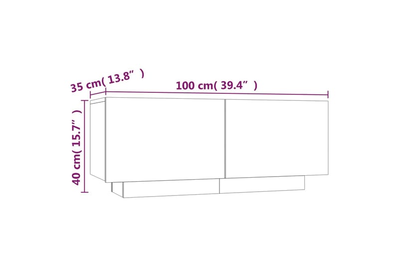 beBasic TV-benk røkt eik 100x35x40 cm konstruert tre - Brun - Møbler - TV- & Mediamøbler - TV benk & mediabenk