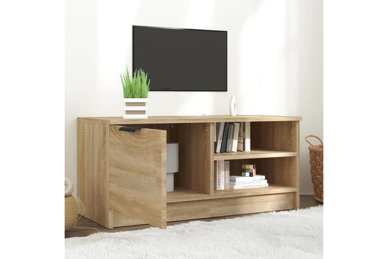 beBasic TV-benk sonoma eik 80x35x36,5 cm konstruert tre - Brun - Møbler - TV- & Mediamøbler - TV benk & mediabenk