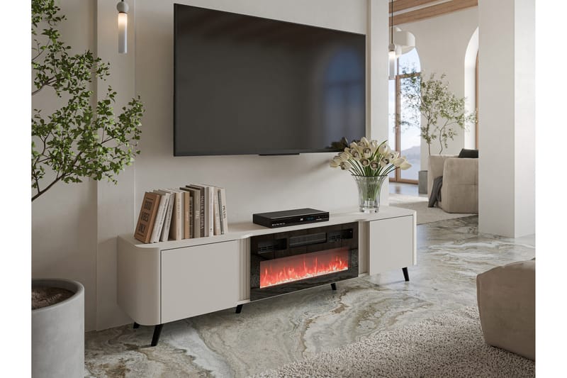 Clement TV-benk 200 cm - Beige - Møbler - TV- & Mediamøbler - TV benk & mediabenk