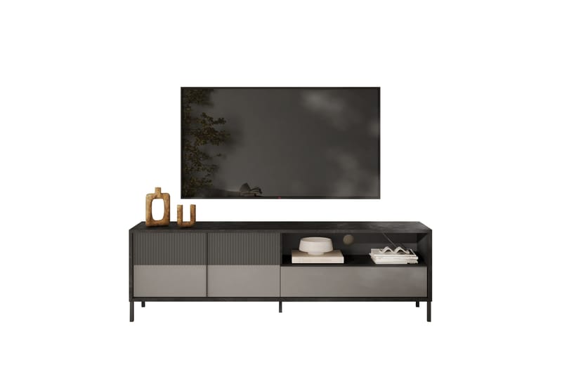 Everest Tv-bänk 206x40 cm - Svart/Grå - Møbler - TV- & Mediamøbler - TV benk & mediabenk