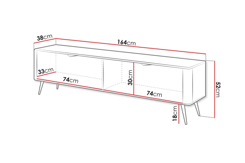 Forba TV-benk 164 cm - Svart - Møbler - TV- & Mediamøbler - TV benk & mediabenk