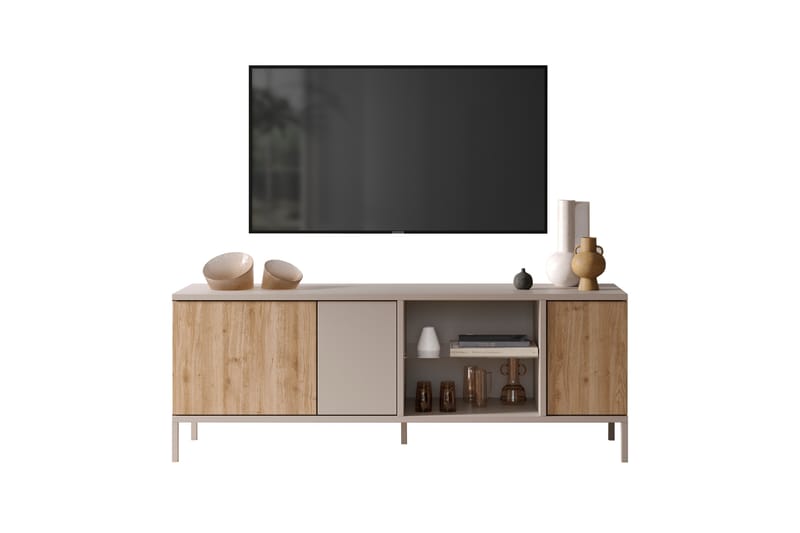 Gent Tv-bänk 160x43 cm - Grå/Brun - Møbler - TV- & Mediamøbler - TV benk & mediabenk