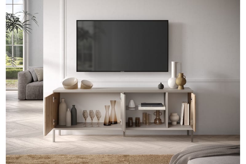 Gent Tv-bänk 160x43 cm - Grå/Brun - Møbler - TV- & Mediamøbler - TV benk & mediabenk