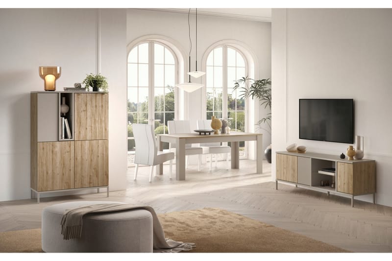 Gent Tv-bänk 160x43 cm - Grå/Brun - Møbler - TV- & Mediamøbler - TV benk & mediabenk