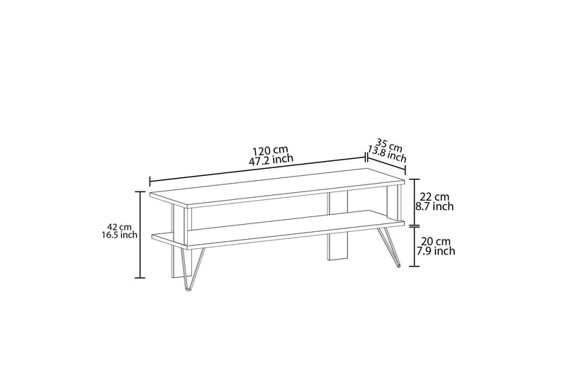 Greger TV-benk 120 cm - Eik - Møbler - TV- & Mediamøbler - TV benk & mediabenk