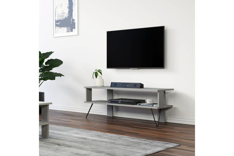 Greger TV-benk 120 cm - Grå - Møbler - TV- & Mediamøbler - TV benk & mediabenk