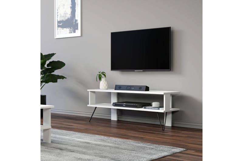 Greger TV-benk 120 cm - Hvit - Møbler - TV- & Mediamøbler - TV benk & mediabenk