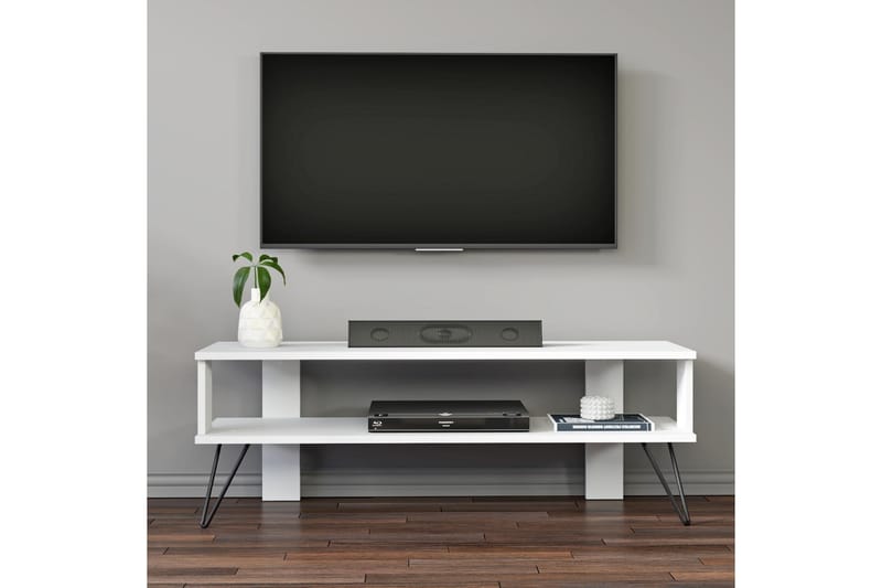 Greger TV-benk 120 cm - Hvit - Møbler - TV- & Mediamøbler - TV benk & mediabenk