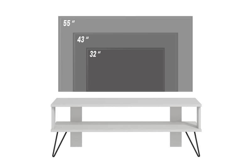 Greger TV-benk 120 cm - Hvit - Møbler - TV- & Mediamøbler - TV benk & mediabenk