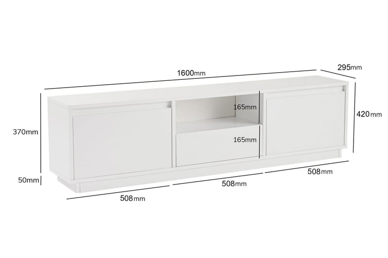 Gulliver TV-benk 160 cm - Hvit - Møbler - TV- & Mediamøbler - TV benk & mediabenk