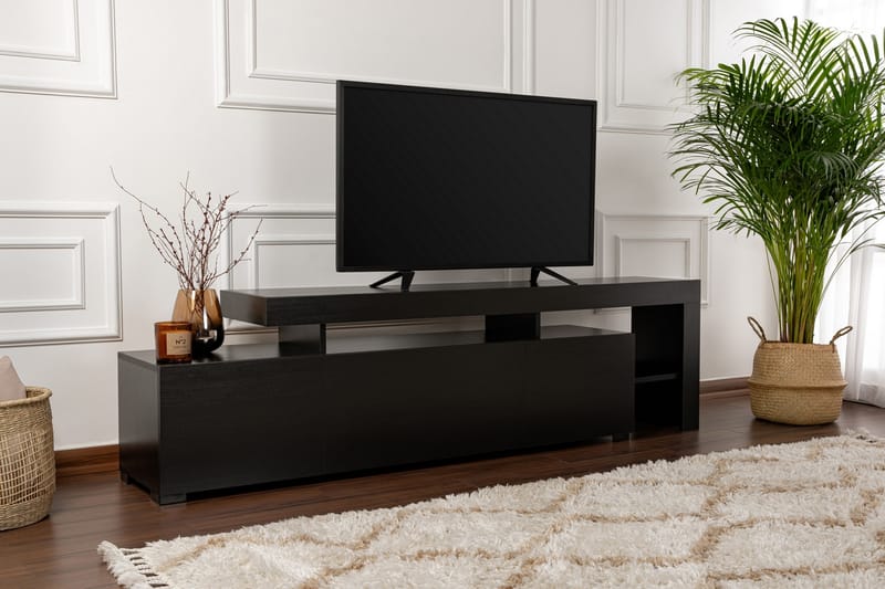 Jurukovo Tv-benk 192x37 cm - Svart - Møbler - TV- & Mediamøbler - TV benk & mediabenk