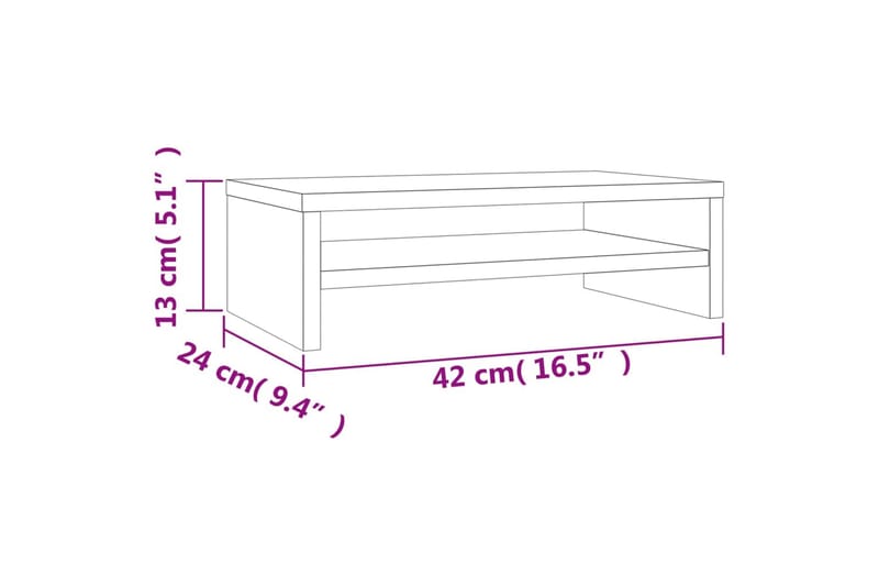 beBasic Skjermstativ brun eik 42x24x13 cm konstruert tre - Brun - Møbler - TV- & Mediamøbler - Mediestativ & veggfeste - TV-veggfeste