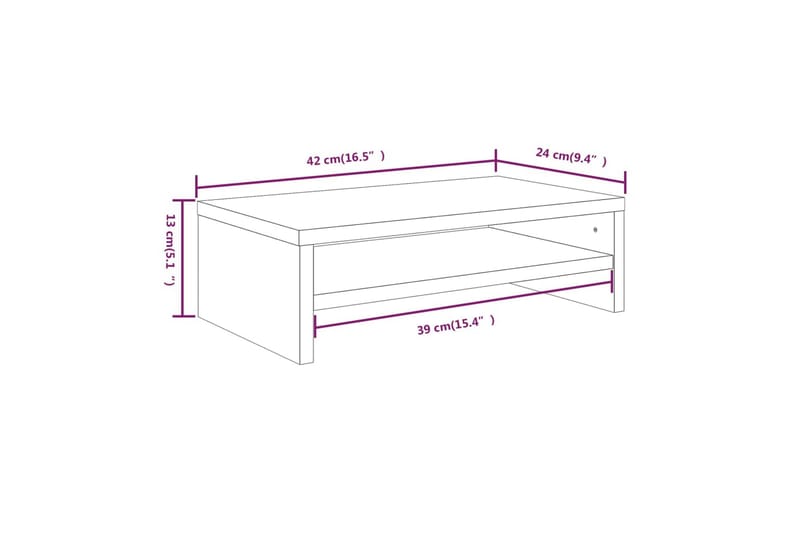 beBasic Skjermstativ grå sonoma 42x24x13 cm konstruert tre - GrÃ¥ - TV-veggfeste