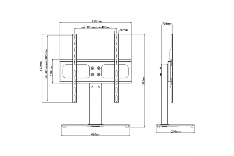 TV stativ med base 400 x 400 mm 23- 55 - Møbler - TV- & Mediamøbler - Mediestativ & veggfeste - TV-veggfeste