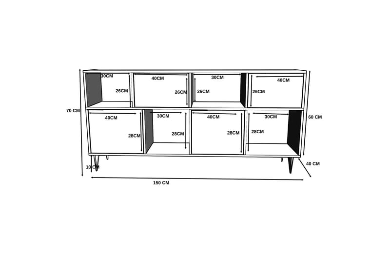 Momodern Tv-benk 150x40 cm - Antrasitt - Møbler - TV- & Mediamøbler - TV benk & mediabenk