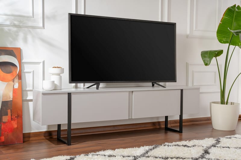 Serenity Tv-benk 180x30 cm - Grå/Svart - Møbler - TV- & Mediamøbler - TV benk & mediabenk