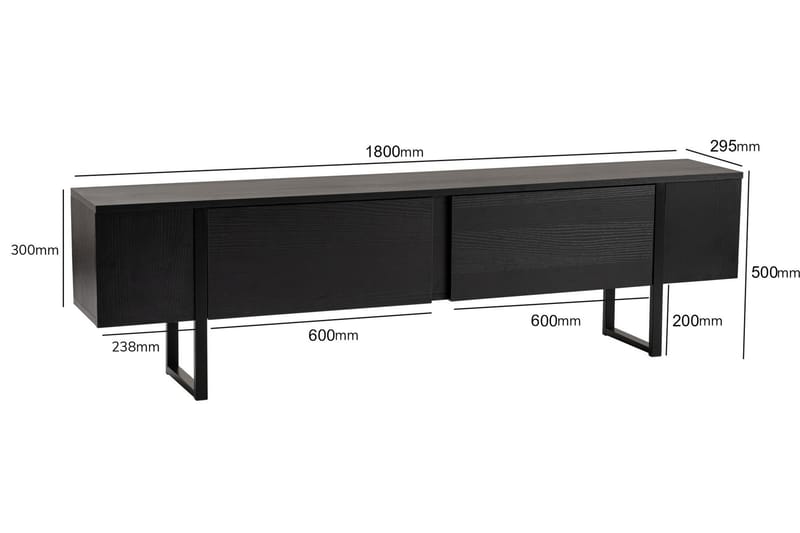 Serenity Tv-benk 180x30 cm - Svart - Møbler - TV- & Mediamøbler - TV benk & mediabenk