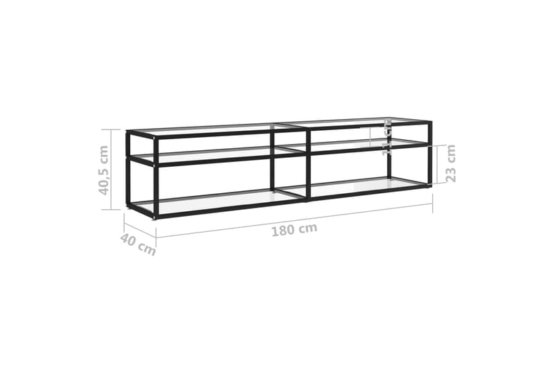 TV-benk gjennomsiktig 180x40x40,5 cm herdet glass - Gjennomsiktig - Møbler - TV- & Mediamøbler - TV benk & mediabenk