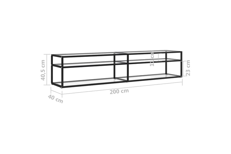 TV-benk gjennomsiktig 200x40x40,5 cm herdet glass - Gjennomsiktig - Møbler - TV- & Mediamøbler - TV benk & mediabenk