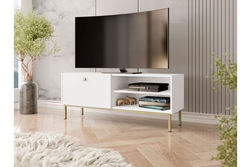 TV-benk Hermann 120 cm - Hvit - Møbler - TV- & Mediamøbler - TV benk & mediabenk