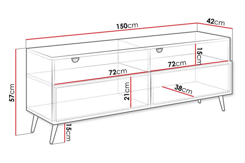 TV-benk Hester 150 cm - Sand beige - Møbler - TV- & Mediamøbler - TV benk & mediabenk