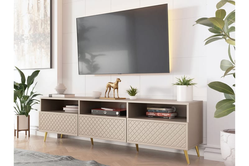 TV-benk Hester 195 cm - Sand beige - Møbler - TV- & Mediamøbler - TV benk & mediabenk