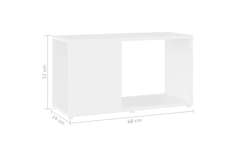 TV-benk hvit 60x24x32 cm sponplate - Hvit - Møbler - TV- & Mediamøbler - TV-skap