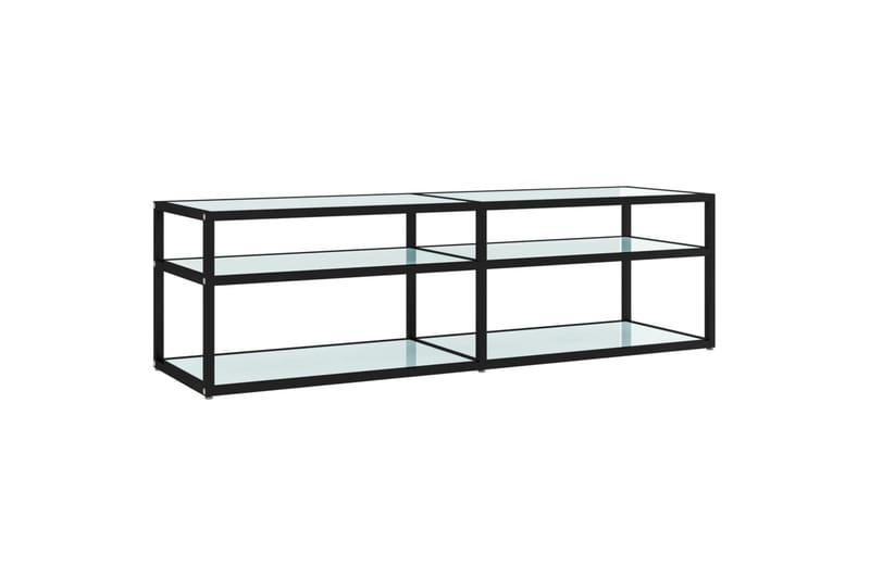 TV-benk hvit marmor 140x40x40,5 cm herdet glass - Hvit - Møbler - TV- & Mediamøbler - TV benk & mediabenk