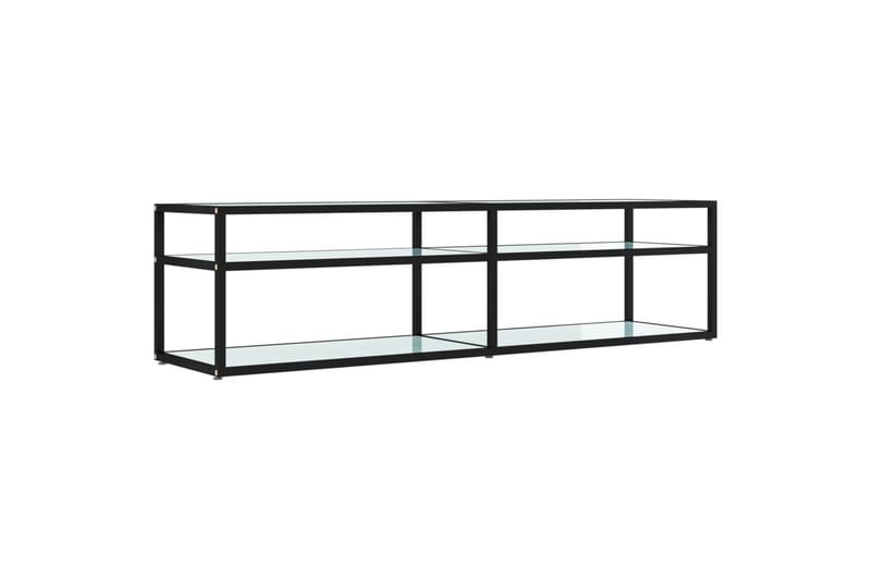 TV-benk hvit marmor 160x40x40,5 cm herdet glass - Hvit - Møbler - TV- & Mediamøbler - TV benk & mediabenk