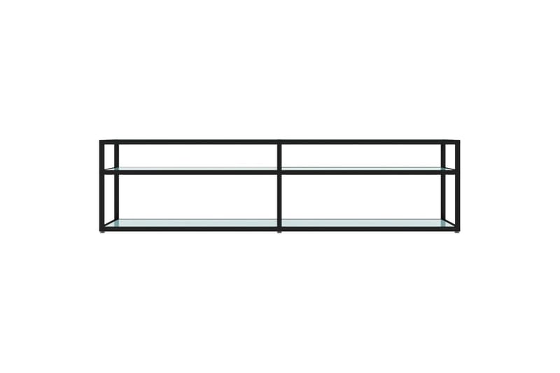 TV-benk hvit marmor 160x40x40,5 cm herdet glass - Hvit - Møbler - TV- & Mediamøbler - TV benk & mediabenk