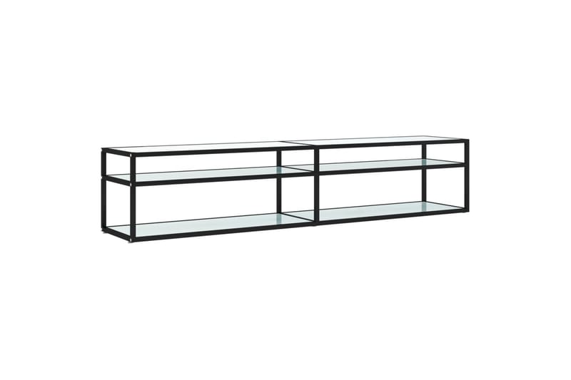 TV-benk hvit marmor 200x40x40,5 cm herdet glass - Hvit - Møbler - TV- & Mediamøbler - TV benk & mediabenk