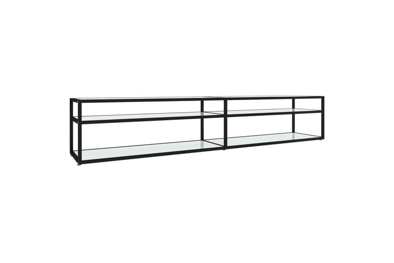 TV-benk hvit marmor 220x40x40,5 cm herdet glass - Hvit - Møbler - TV- & Mediamøbler - TV benk & mediabenk