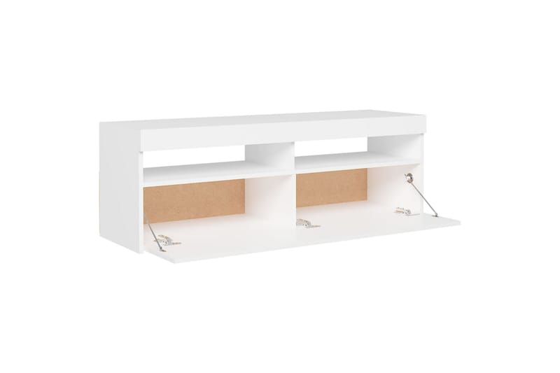 TV-benk med LED-lys hvit 120x35x40 cm - Hvit - Møbler - TV- & Mediamøbler - TV benk & mediabenk