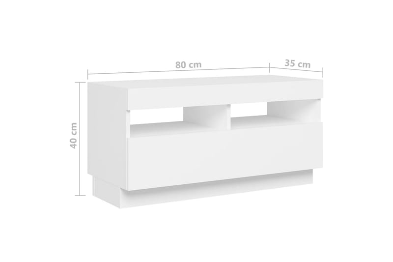 TV-benk med LED-lys hvit 180x35x40 cm - Hvit - Møbler - TV- & Mediamøbler - TV benk & mediabenk