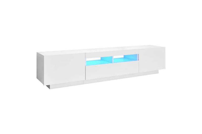 TV-benk med LED-lys hvit 180x35x40 cm - Hvit - Møbler - TV- & Mediamøbler - TV benk & mediabenk