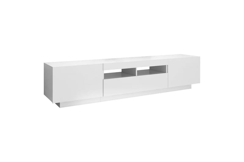 TV-benk med LED-lys hvit 180x35x40 cm - Hvit - Møbler - TV- & Mediamøbler - TV benk & mediabenk