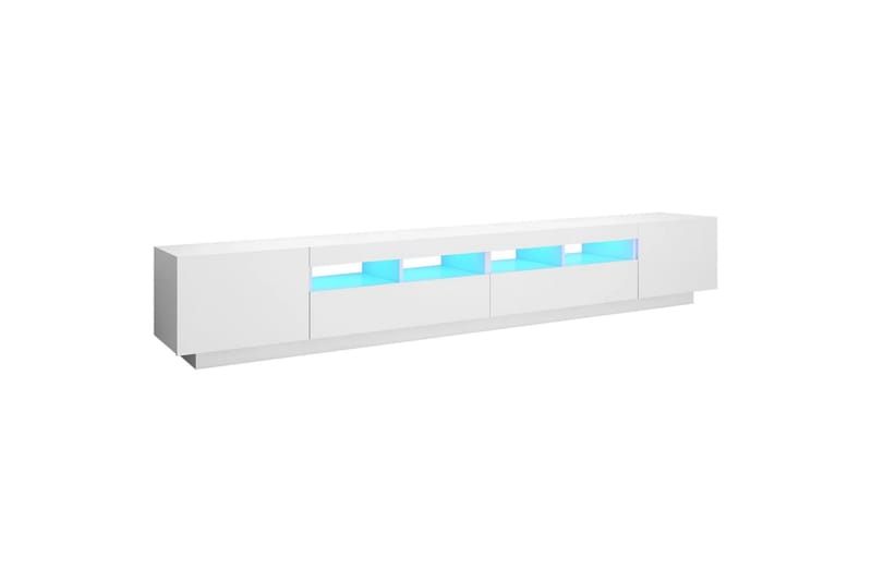 TV-benk med LED-lys hvit 260x35x40 cm - Hvit - Møbler - TV- & Mediamøbler - TV benk & mediabenk