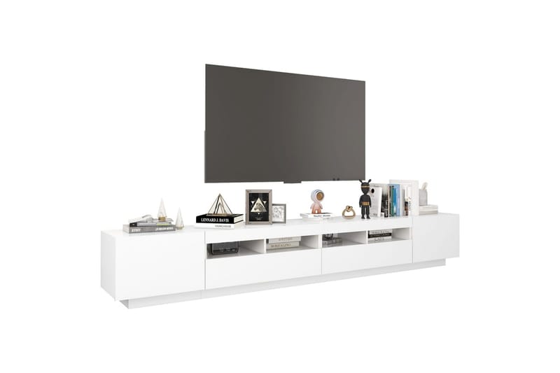 TV-benk med LED-lys hvit 260x35x40 cm - Hvit - Møbler - TV- & Mediamøbler - TV benk & mediabenk