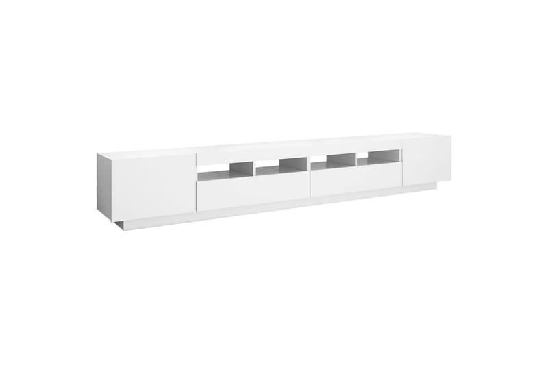 TV-benk med LED-lys hvit 260x35x40 cm - Hvit - Møbler - TV- & Mediamøbler - TV benk & mediabenk