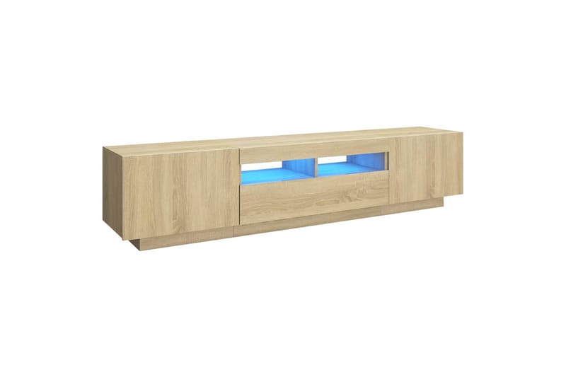 TV-benk med LED-lys sonoma eik 180x35x40 cm - Brun - Møbler - TV- & Mediamøbler - TV benk & mediabenk