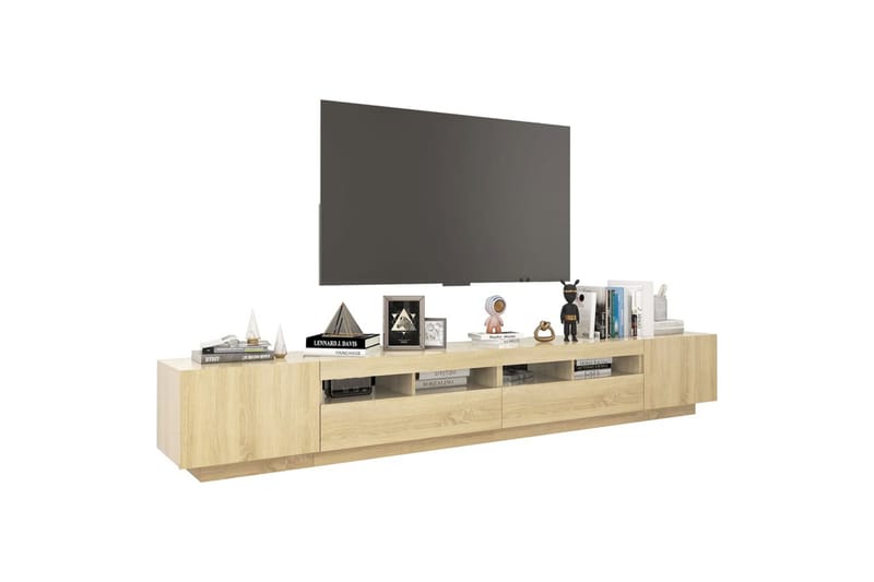 TV-benk med LED-lys sonoma eik 260x35x40 cm - Brun - Møbler - TV- & Mediamøbler - TV benk & mediabenk