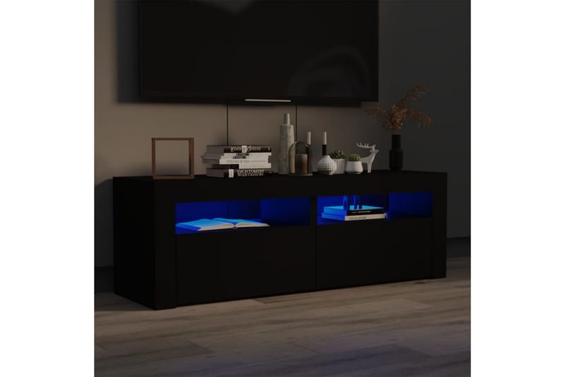 TV-benk med LED-lys svart 120x35x40 cm - Svart - Møbler - TV- & Mediamøbler - TV benk & mediabenk