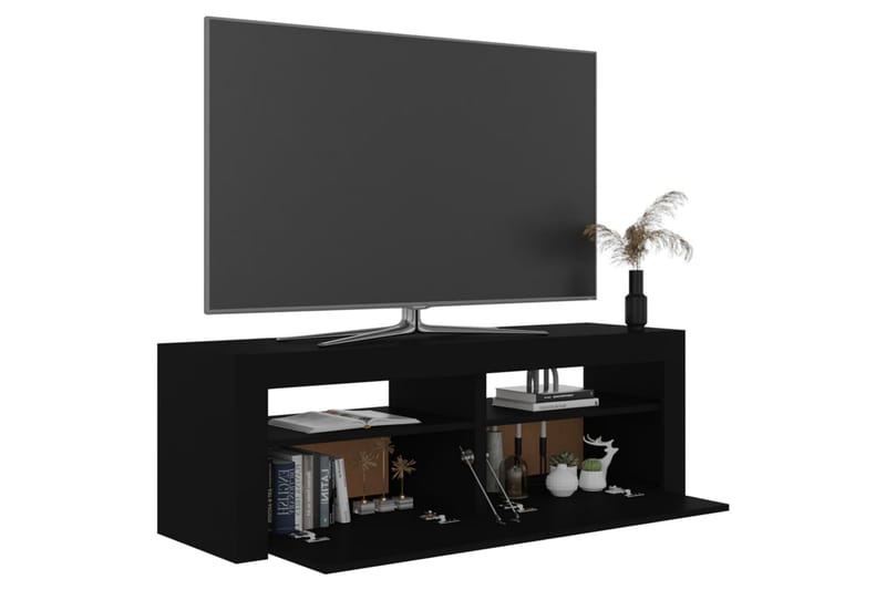 TV-benk med LED-lys svart 120x35x40 cm - Svart - Møbler - TV- & Mediamøbler - TV benk & mediabenk