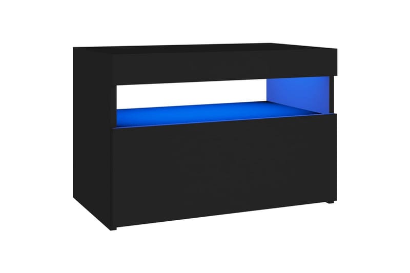 TV-benk med LED-lys svart 60x35x40 cm - Svart - TV benk & mediabenk