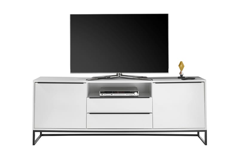 Lowboard Nieco 184 cm - Hvit | Svart - Møbler - TV- & Mediamøbler - TV benk & mediabenk